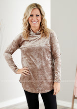 Load image into Gallery viewer, Emersyn Velvet Hoodie- TAUPE - LAST ONES FINAL SALE CLEARANCE
