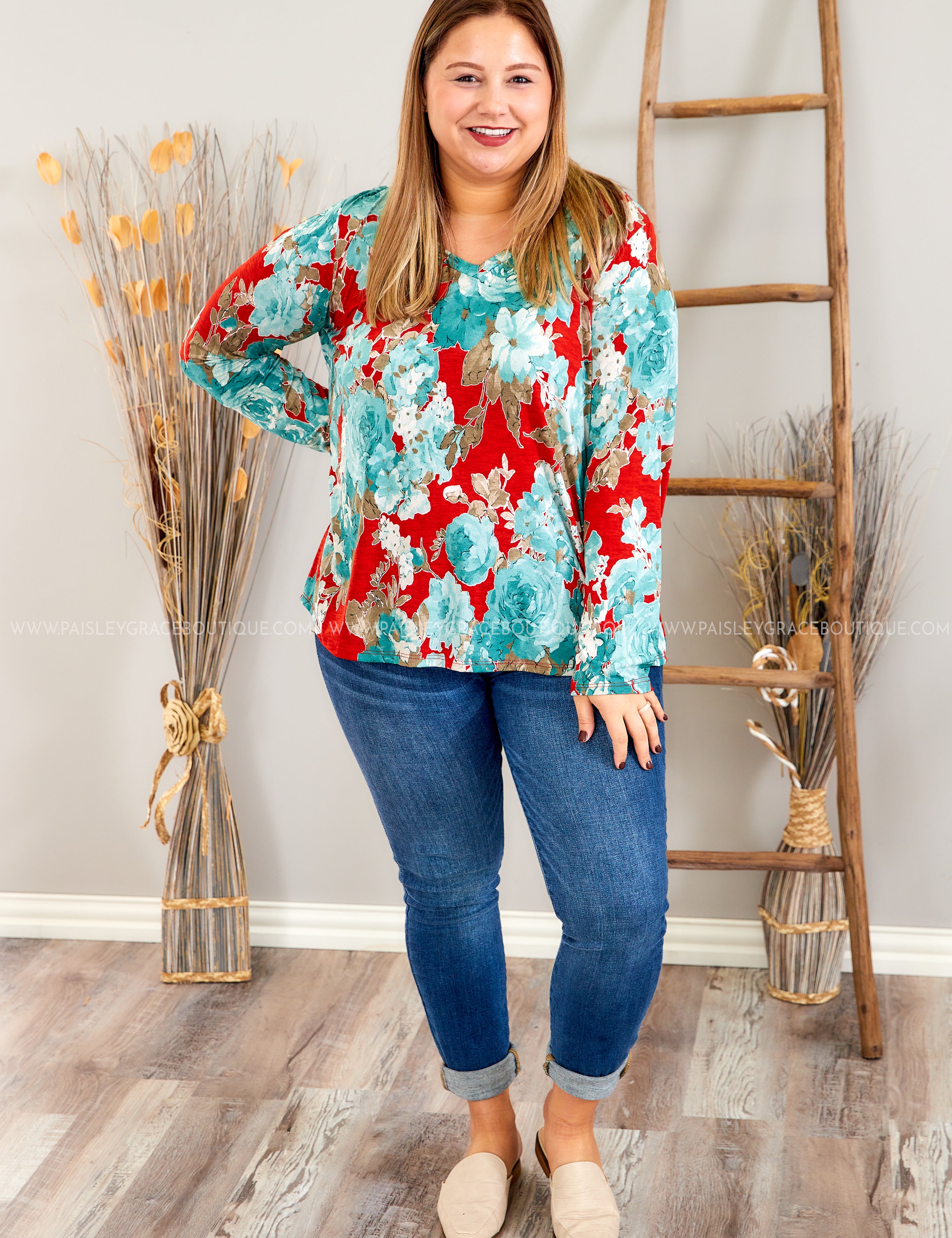 Pleasant Days Top - Red* LAST ONES FINAL SALE *