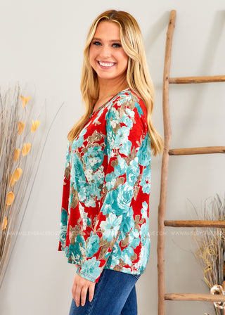 Pleasant Days Top - Red - FINAL SALE