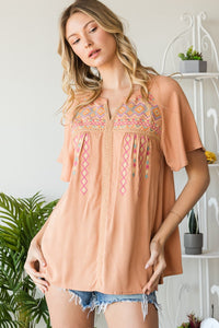 Pining Away Embroidered Top - FINAL SALE