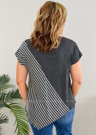 Law of Attraction Top - CHARCOAL - LAST ONE FINAL SALE