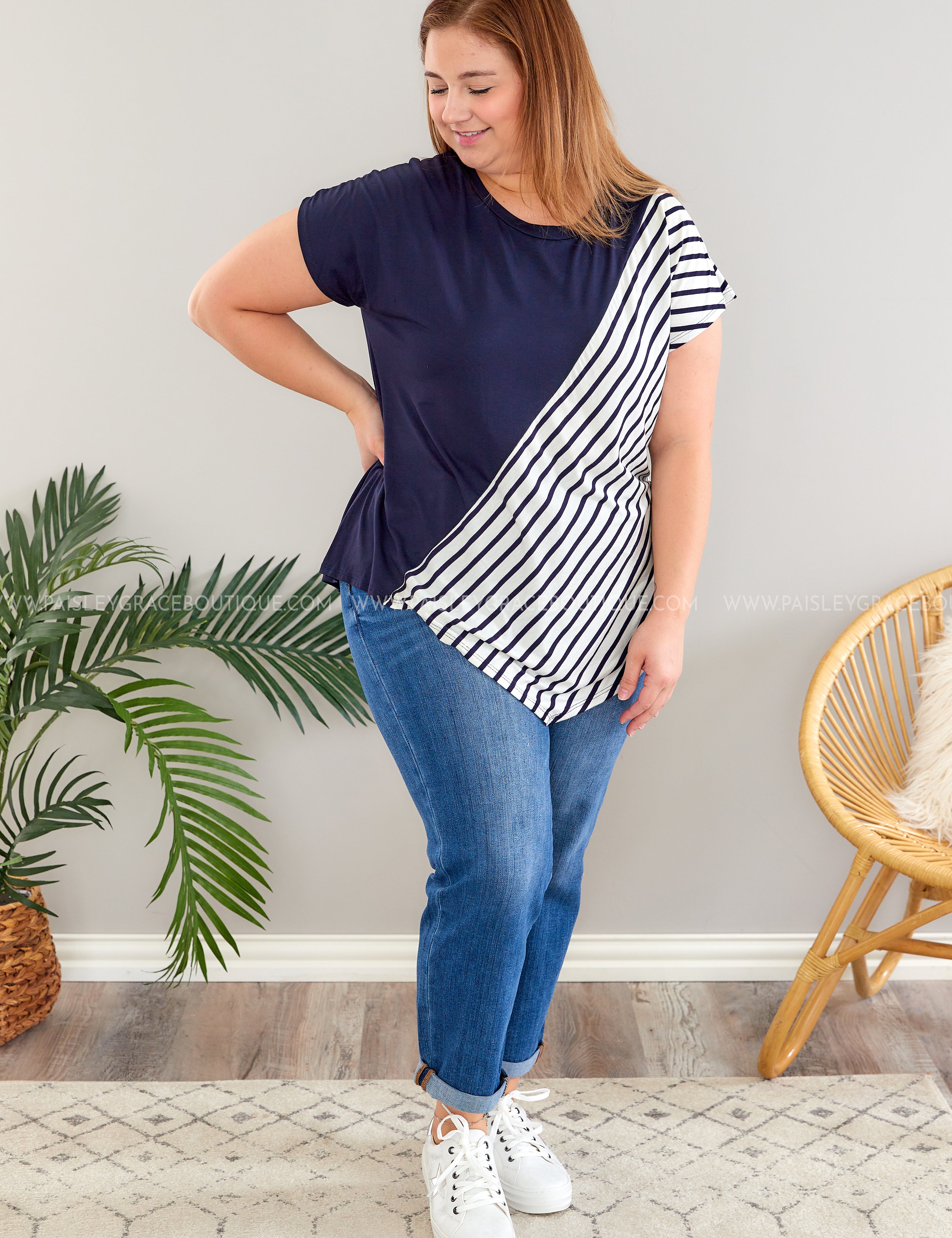 Law of Attraction Top - NAVY* LAST ONES FINAL SALE *