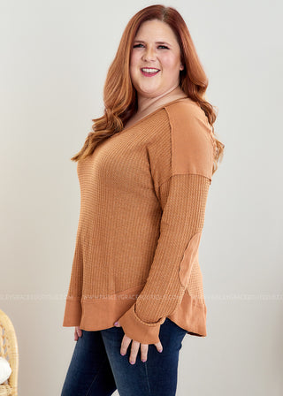 Making Waffles Top - Rust - FINAL SALE