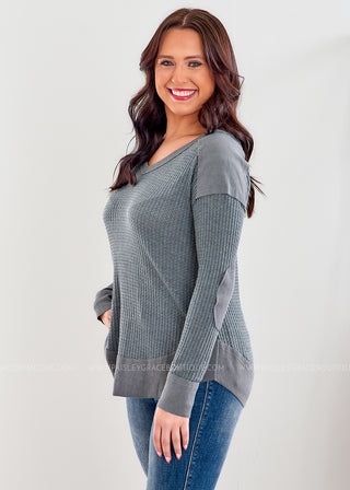 Making Waffles Top - Grey - FINAL SALE