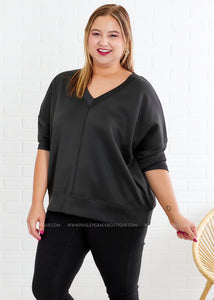 All We Have Athleisure Top - Black - FINAL SALE