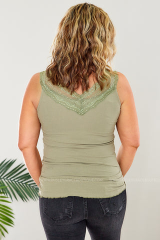 All Day Long Layering Tank -Sage - FINAL SALE