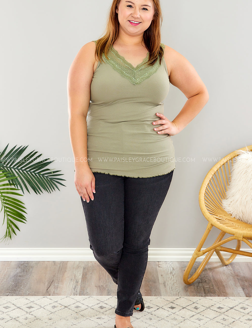 All Day Long Layering Tank -Sage* LAST ONES FINAL SALE *