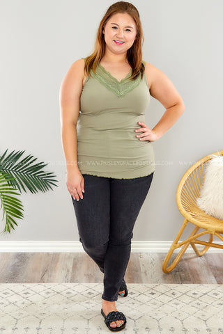 All Day Long Layering Tank -Sage - FINAL SALE