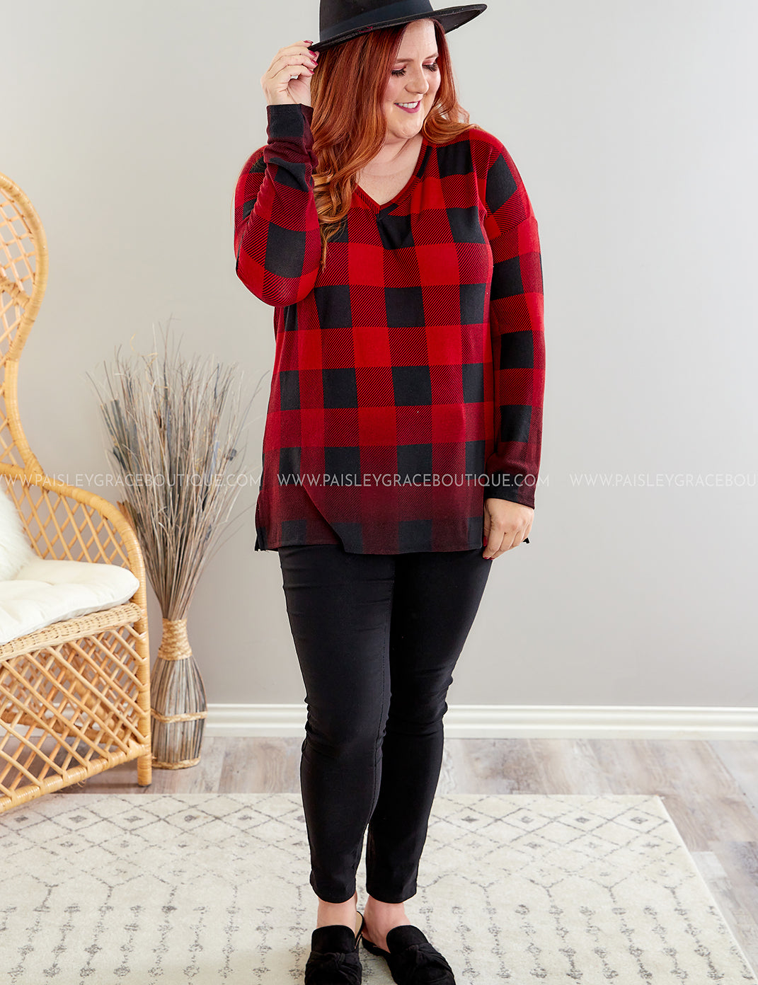 Plaid To Meet You Top - Red* LAST ONES FINAL SALE *