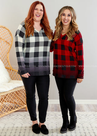 Plaid To Meet You Top - White - FINAL SALE - FINAL SALE