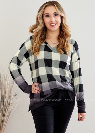 Plaid To Meet You Top - White - FINAL SALE - FINAL SALE