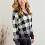 Plaid To Meet You Top - White* LAST ONES FINAL SALE ** LAST ONES FINAL SALE *