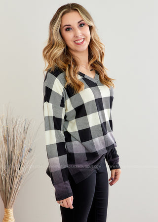 Plaid To Meet You Top - White - FINAL SALE - FINAL SALE