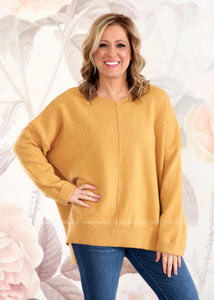 Candid Emotions Sweater - Mustard - FINAL SALE CLEARANCE