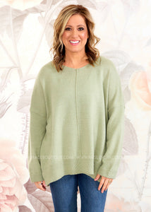 Candid Emotions Sweater - Sage - FINAL SALE CLEARANCE