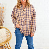 No Place Like Home Top - Navy/Peach - LAST ONES FINAL SALE