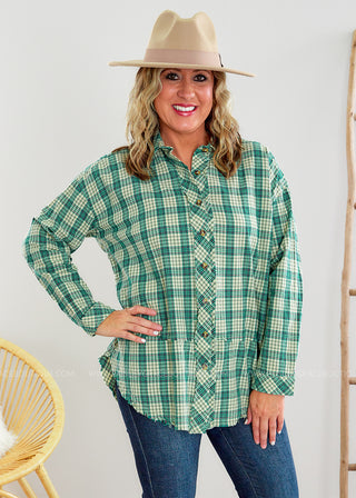 No Place Like Home Top - Sage/Ivory - LAST ONE FINAL SALE