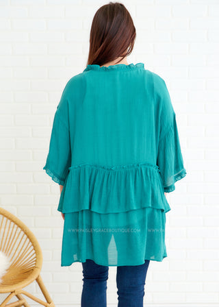 Lost in Paradise Cardigan - Teal - FINAL SALE