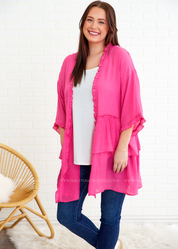 Lost in Paradise Cardigan - Pink - FINAL SALE