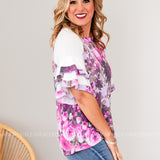 Lavender & Wine Floral Top - LAST ONES FINAL SALE