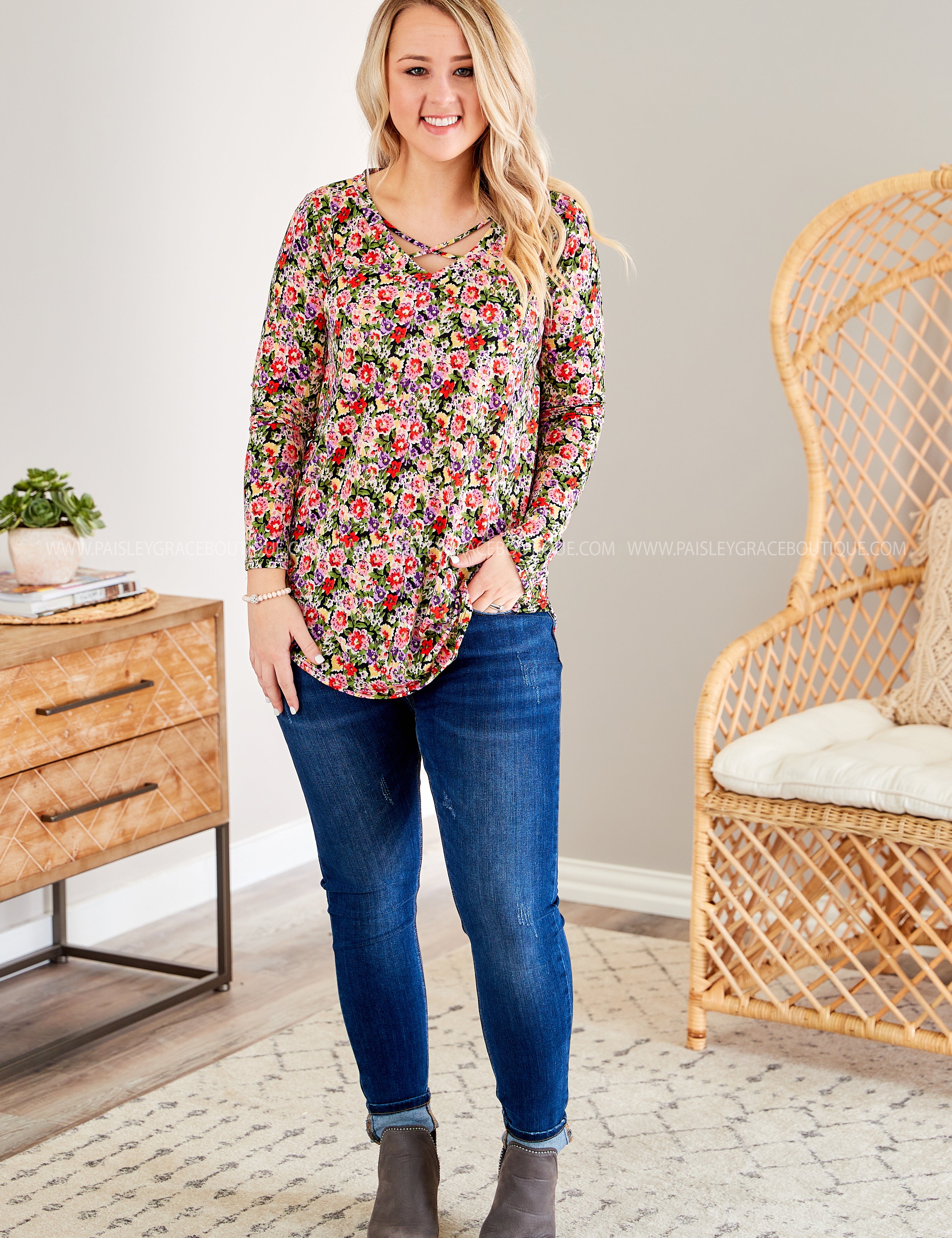 Floral Maze Top - LAST ONES FINAL SALE