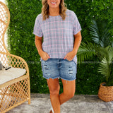 Grey & Pink Hounds tooth Plaid - LAST ONES FINAL SALE