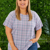 Grey & Pink Hounds tooth Plaid - LAST ONES FINAL SALE