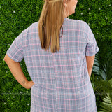Grey & Pink Hounds tooth Plaid - LAST ONES FINAL SALE