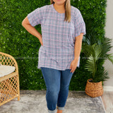 Grey & Pink Hounds tooth Plaid - LAST ONES FINAL SALE