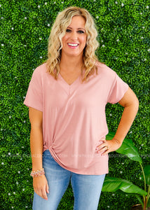 Pleasant Surprise Tee - MAUVE  - FINAL SALE