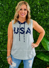 Load image into Gallery viewer, USA Hooded Tank - LAST ONES FINAL SALE
