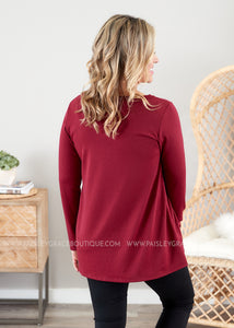 Asiarpak Cardigan | Burgundy - FINAL SALE