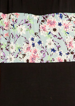 Black with Floral Accent Top  - FINAL SALE