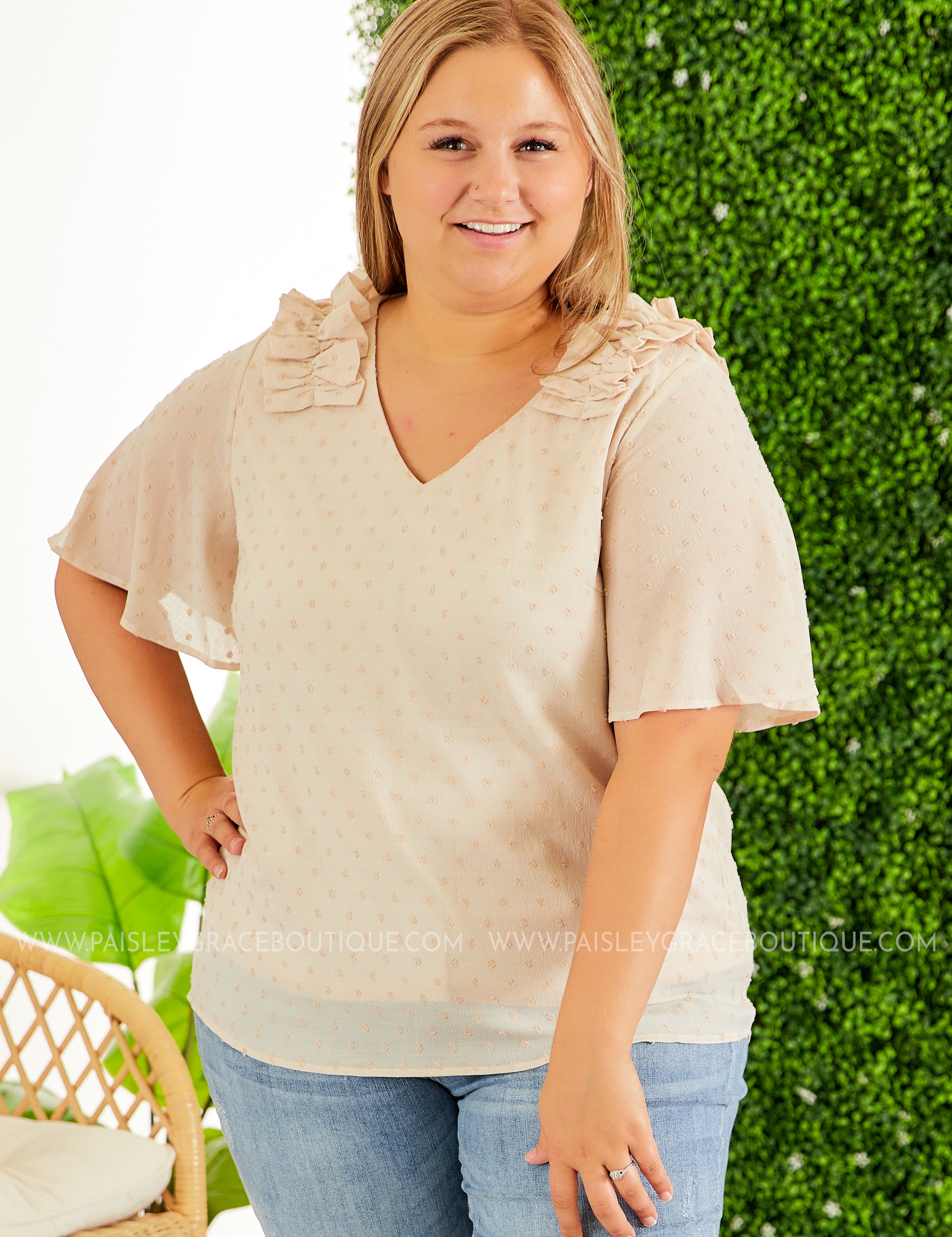 In A Daydream Top - TAN* LAST ONES FINAL SALE *