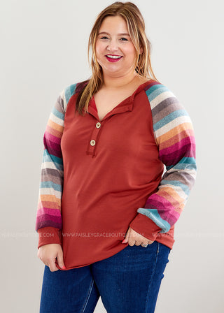 Flirtatious Behavior Top - Marsala - FINAL SALE  -- WS23