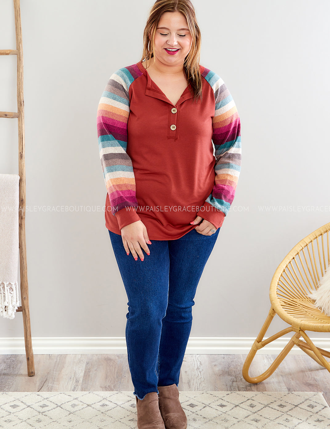 Flirtatious Behavior Top - Marsala -- WS23 - LAST ONES FINAL SALE