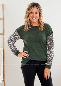 Figure You Out Top - Olive - FINAL SALE