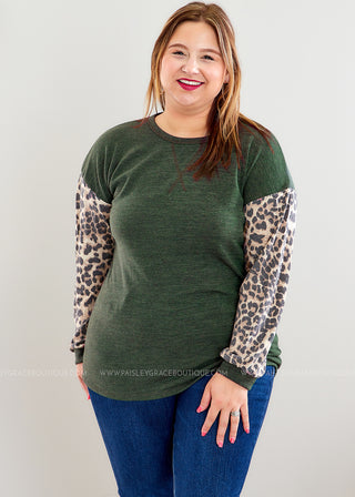 Figure You Out Top - Olive - FINAL SALE