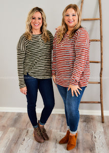 Earn Your Stripes Top - 2 Colors  - FINAL SALE CLEARANCE