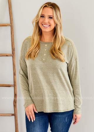 Peaceful Mornings Top - SAGE - FINAL SALE