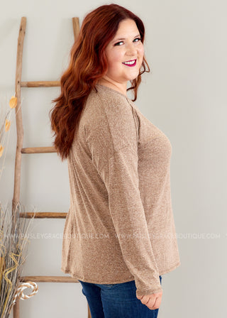 Peaceful Mornings Top - MOCHA  - LAST ONE FINAL SALE