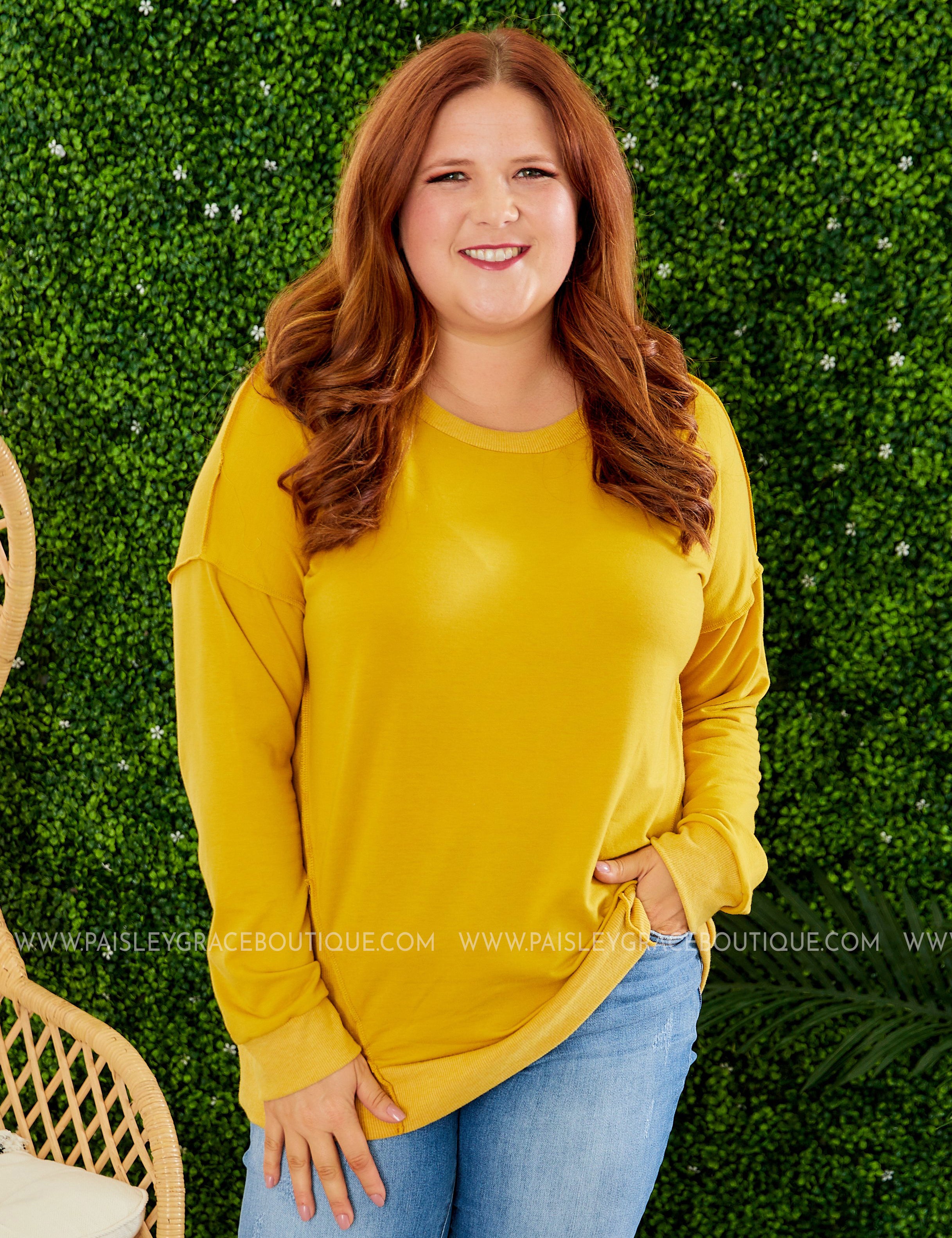 Joanne Top - Mustard or Olive* LAST ONES FINAL SALE *