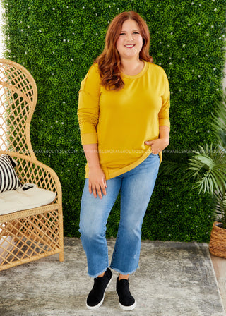 Joanne Top - Mustard or Olive  - FINAL SALE