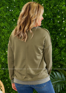 Joanne Top - Mustard or Olive  - FINAL SALE