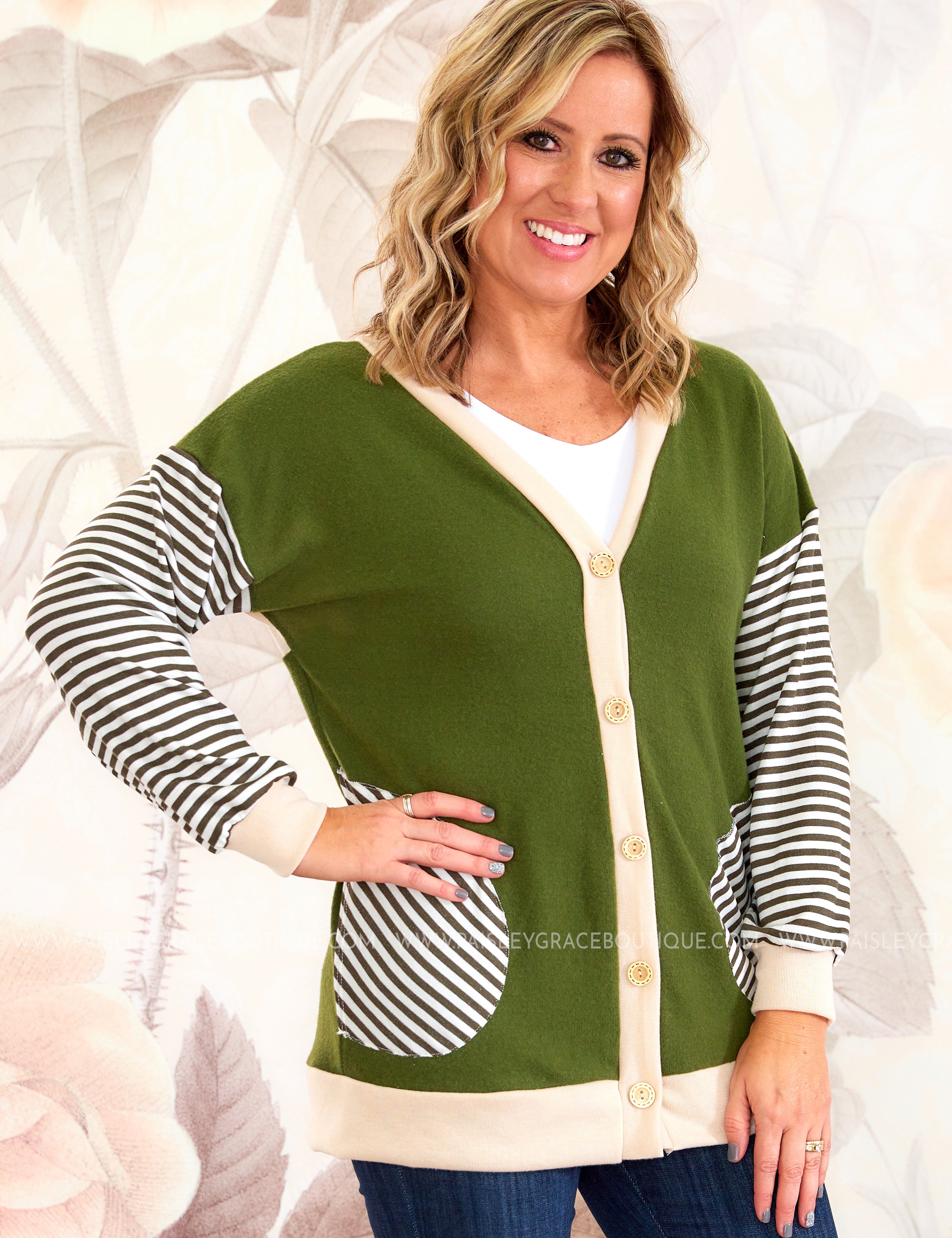 Lexie Cardigan - Olive* LAST ONES FINAL SALE *