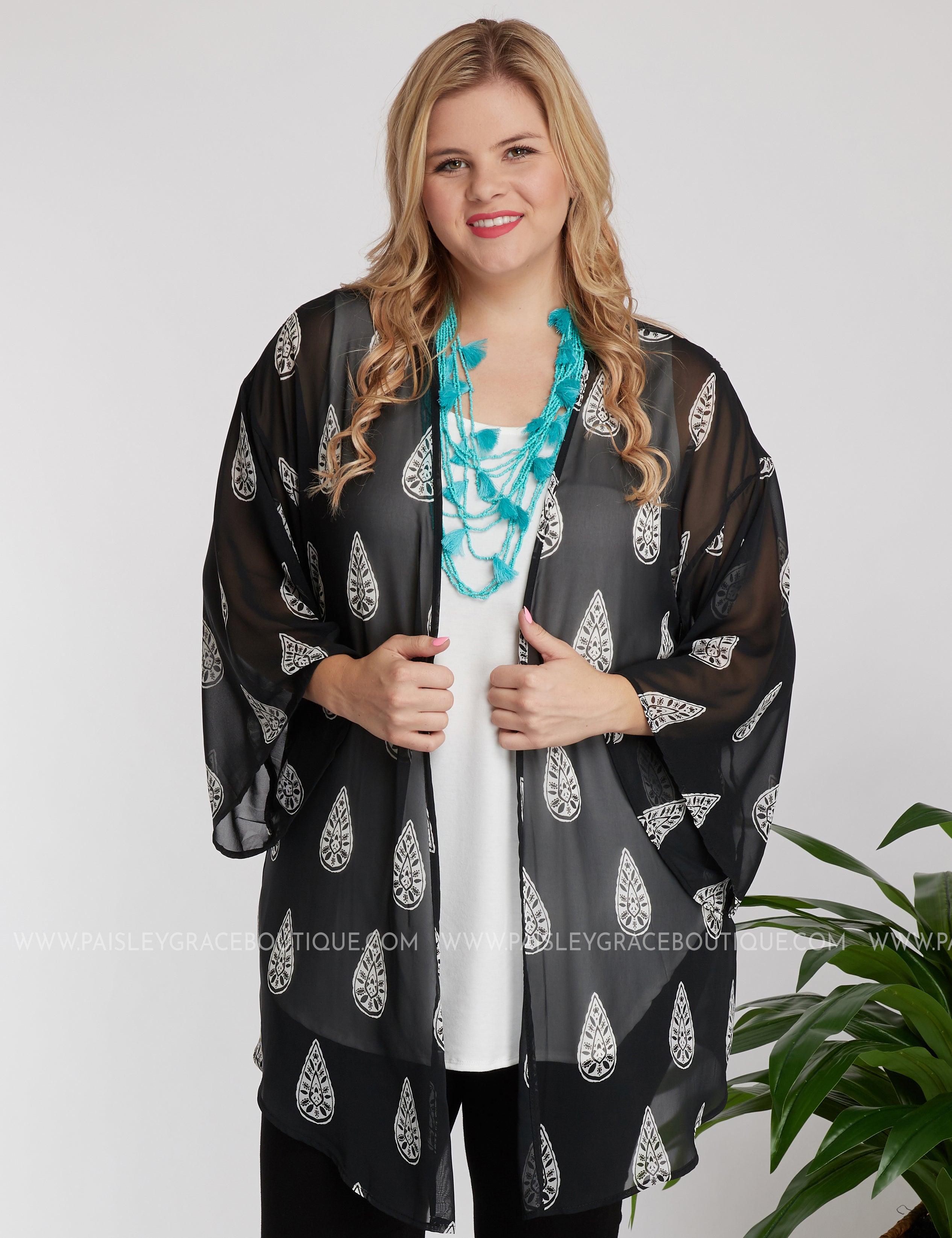 Don't Let Me Down Kimono- BLACK - LAST ONES FINAL SALE