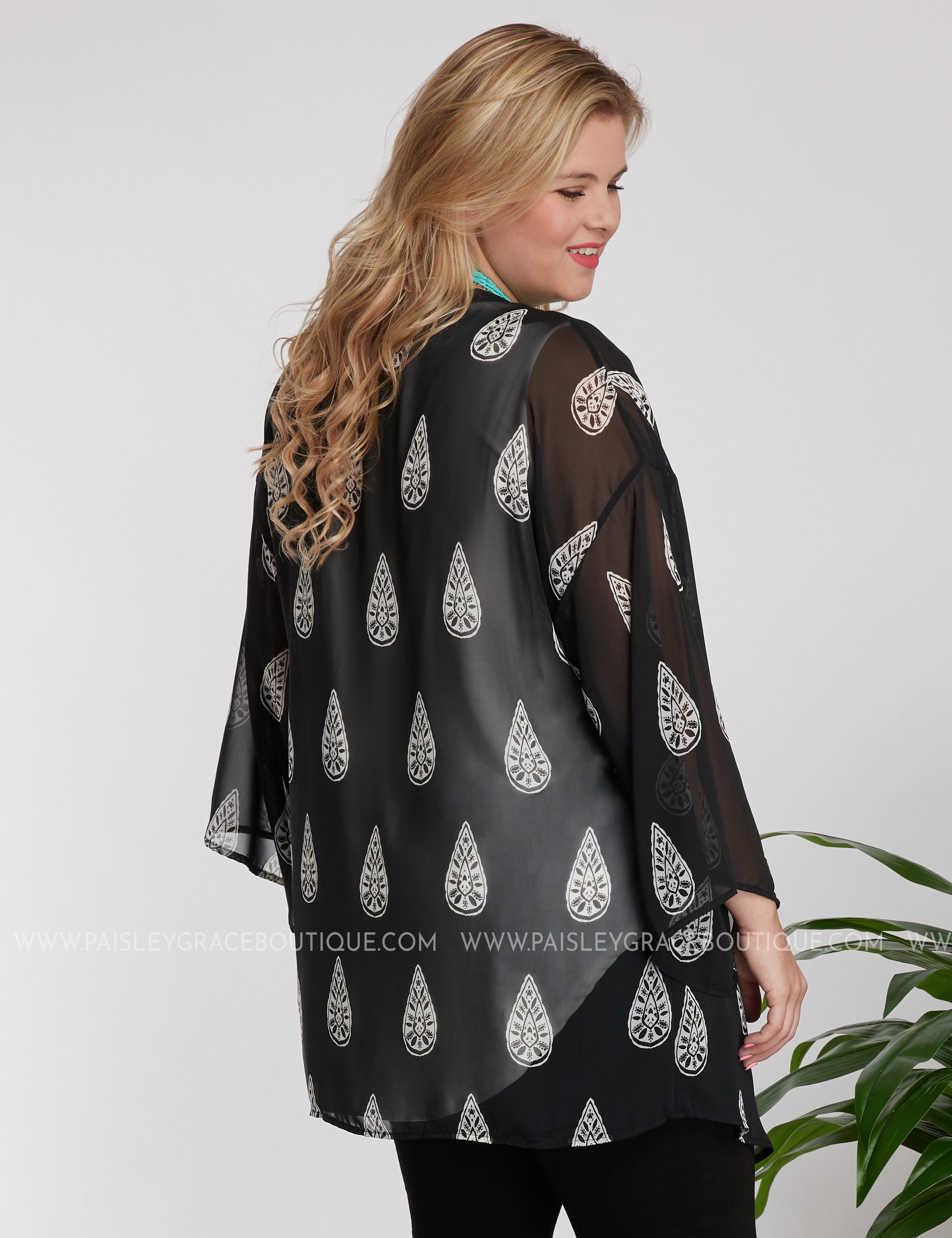 Don't Let Me Down Kimono- BLACK - LAST ONES FINAL SALE