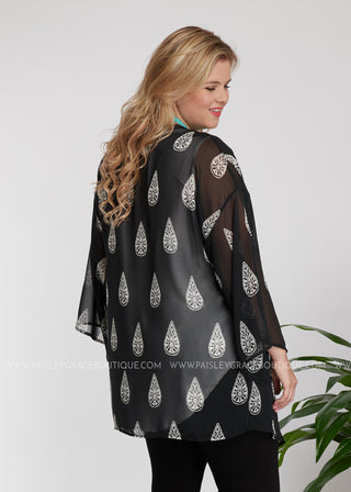 Don't Let Me Down Kimono- BLACK - LAST ONES FINAL SALE