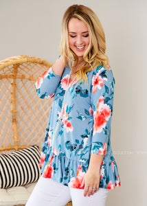 Peaceful Gardens - Blue - FINAL SALE CLEARANCE