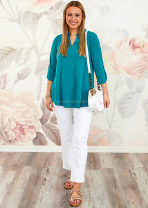 Get Excited Gabby Top - Teal - FINAL SALE CLEARANCE